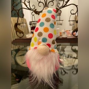10" Birthday Gnome With Pink Shirt and Polka Dot Hat NWT